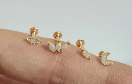 Opulent Allure Unveiled: Decoding the Enigma of Opal Flat Back Earrings
