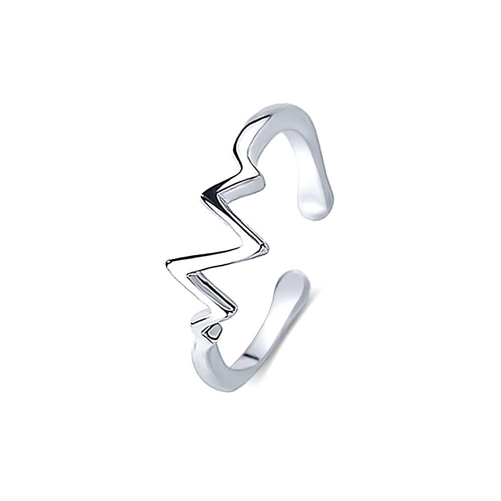 Buy JEVHER silver Heartbeat ring for office wear or for gifting at Amazon.in