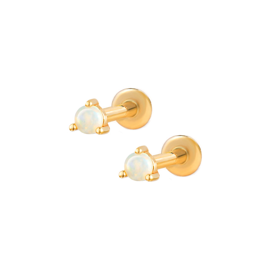 Trendolla Mini Opal Threaded Flat Back Cartilage Earrings