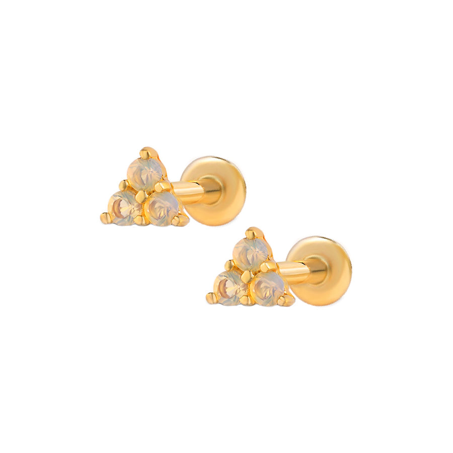 Trendolla Mini Opal Trio Flat Back Cartilage Earrings