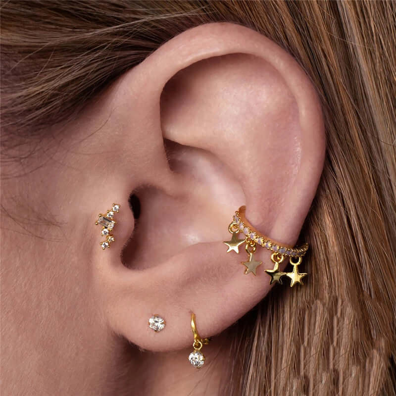 Simple Geometric Diamond Stud Earrings