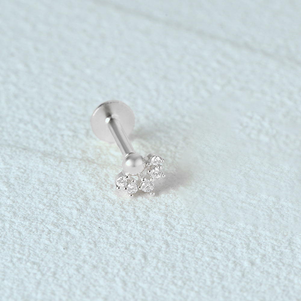 Round-cut Simulated Crystal Cute Flat Back Earrings