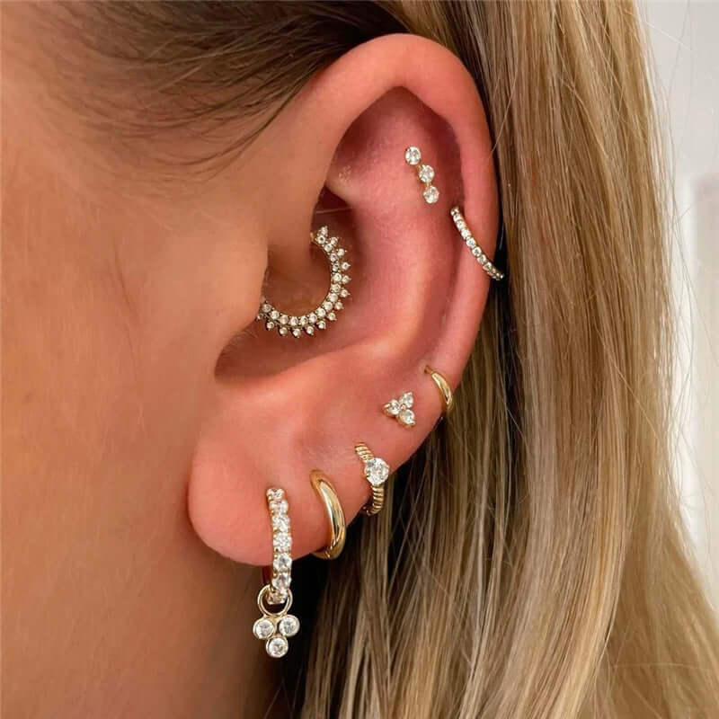 Love Flat Back Zirconia Diamond Stud Earrings