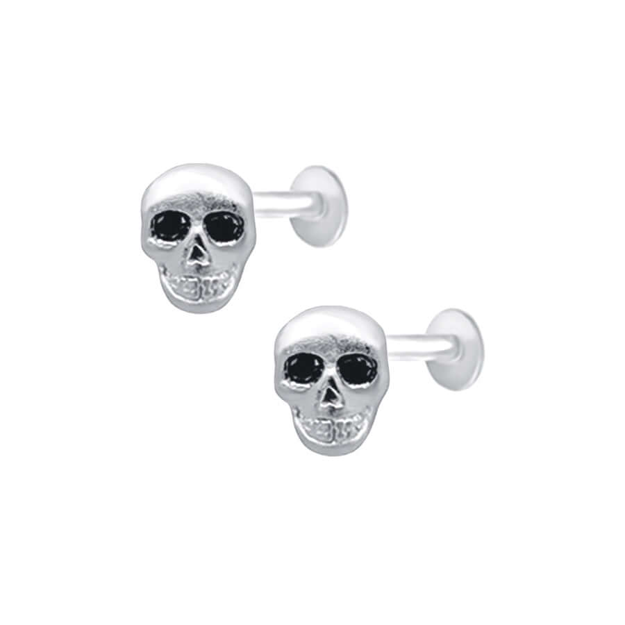Skull Push Flat Back Earrings