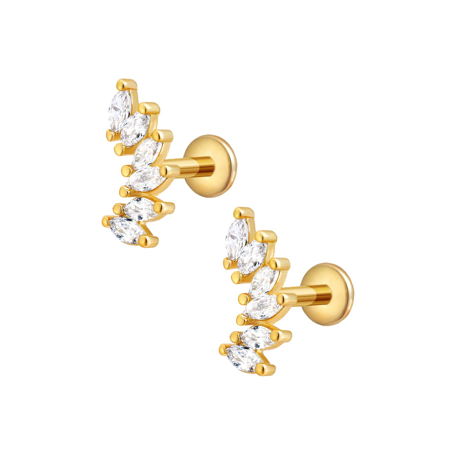 Trandolla Marquise Jewel Flat Back Cartilage Earrings