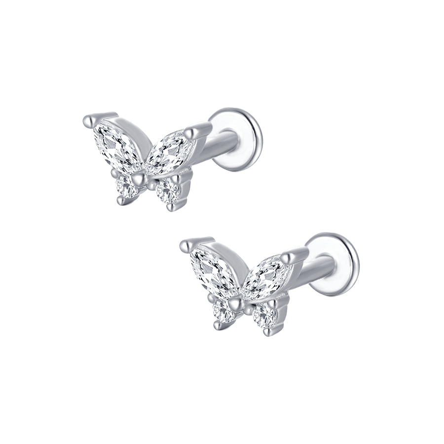 Trendolla Butterfly Diamond Flat Back Studs Earrings