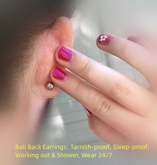 Triple White Opal Ball Back & Flat Back Cartilage Earrings