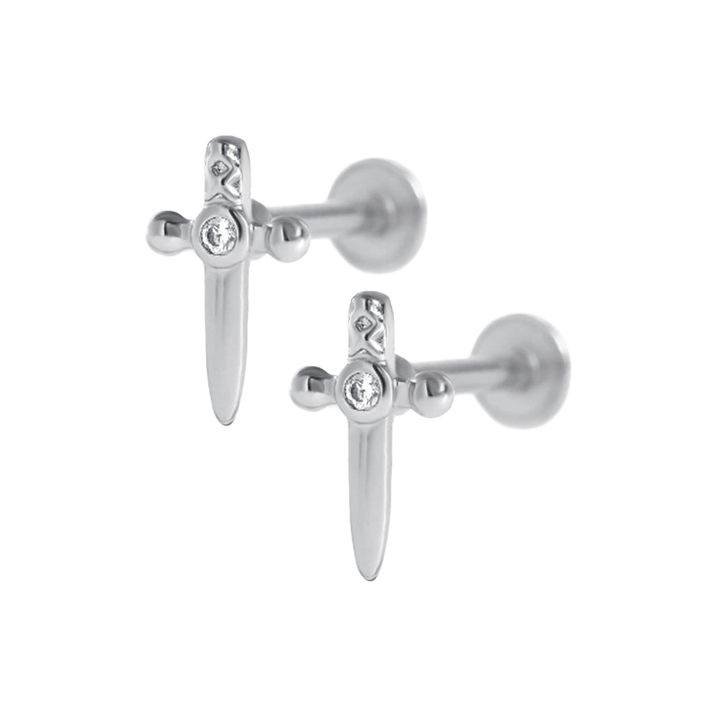 Trendolla Sword Ball Back & Flat Back Cartilage Earrings