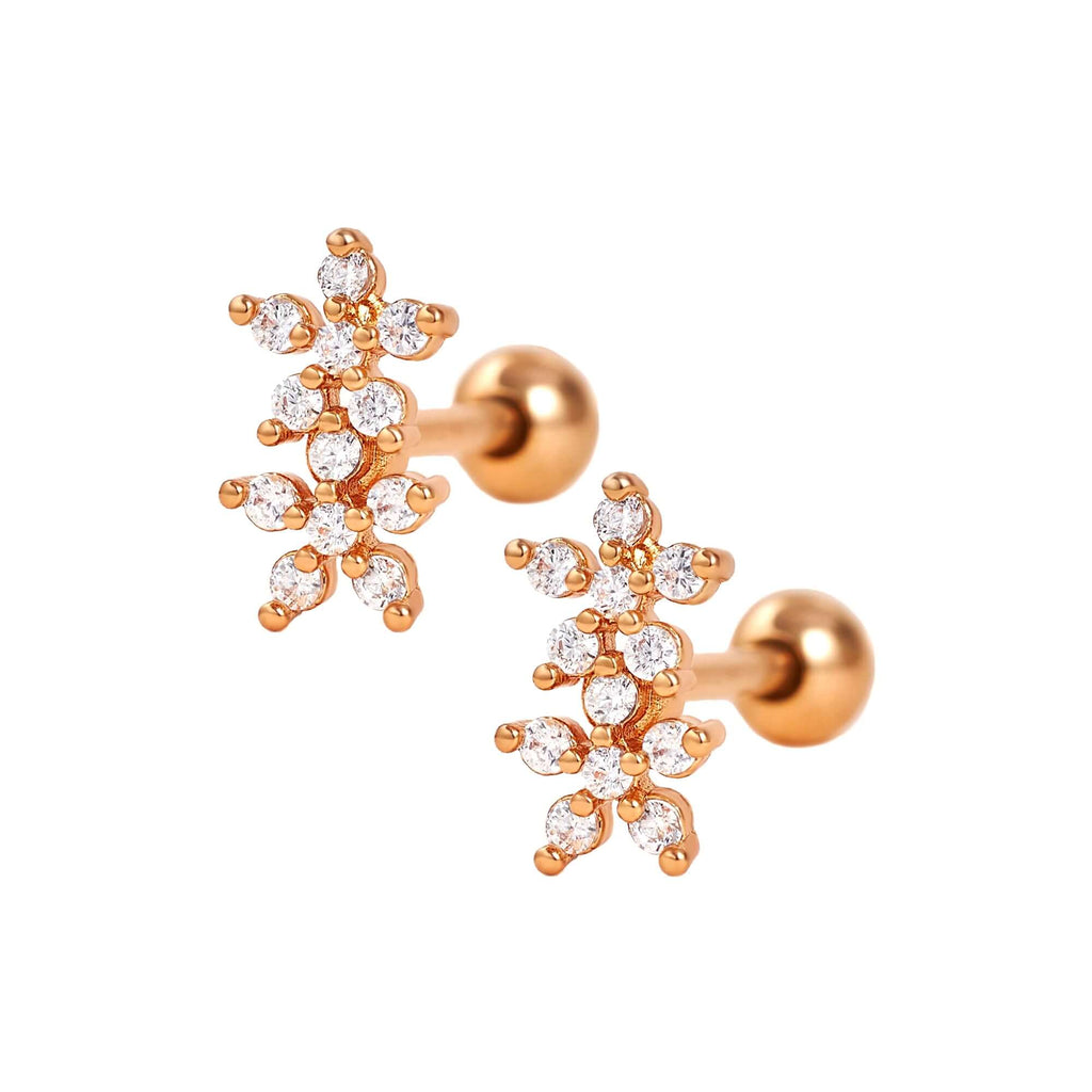Rose Gold Plated Arrow-head Stud Earrings | Juulry.com