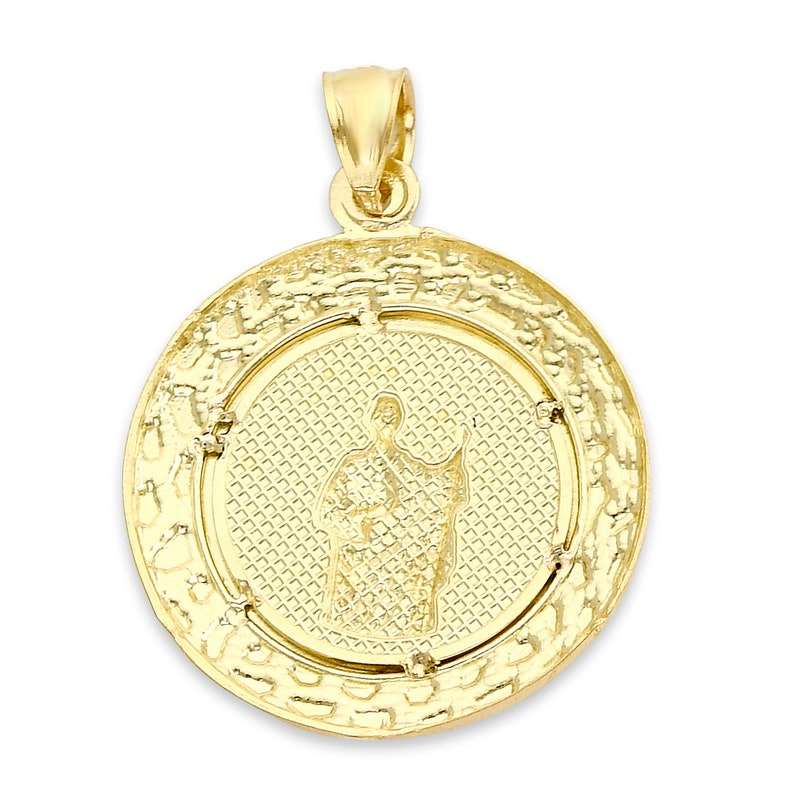 Saint Jude Pendant in 14k Gold Plated Religious Pendant Necklace