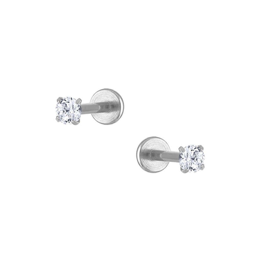 Trendolla Four-claw Crystal Flat Back Cartilage Earrings