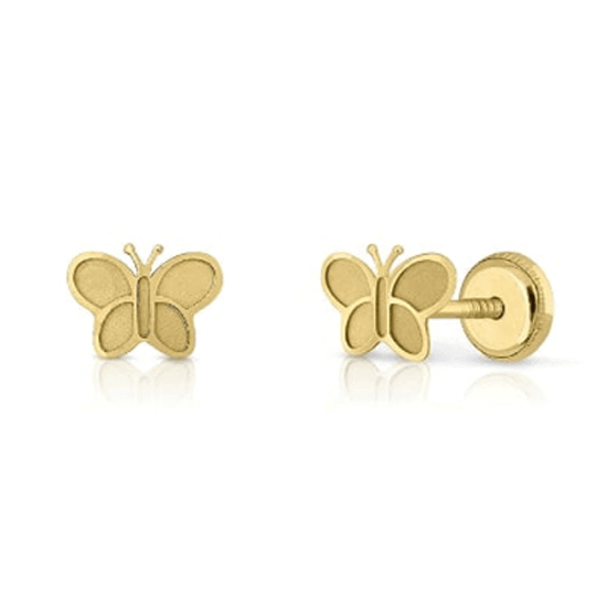 31061 14K WHITE GOLD CUBIC ZIRCONIA CUT OUT BUTTERFLY SCREWBACK BABY  EARRINGS - Gemelli Jewelers