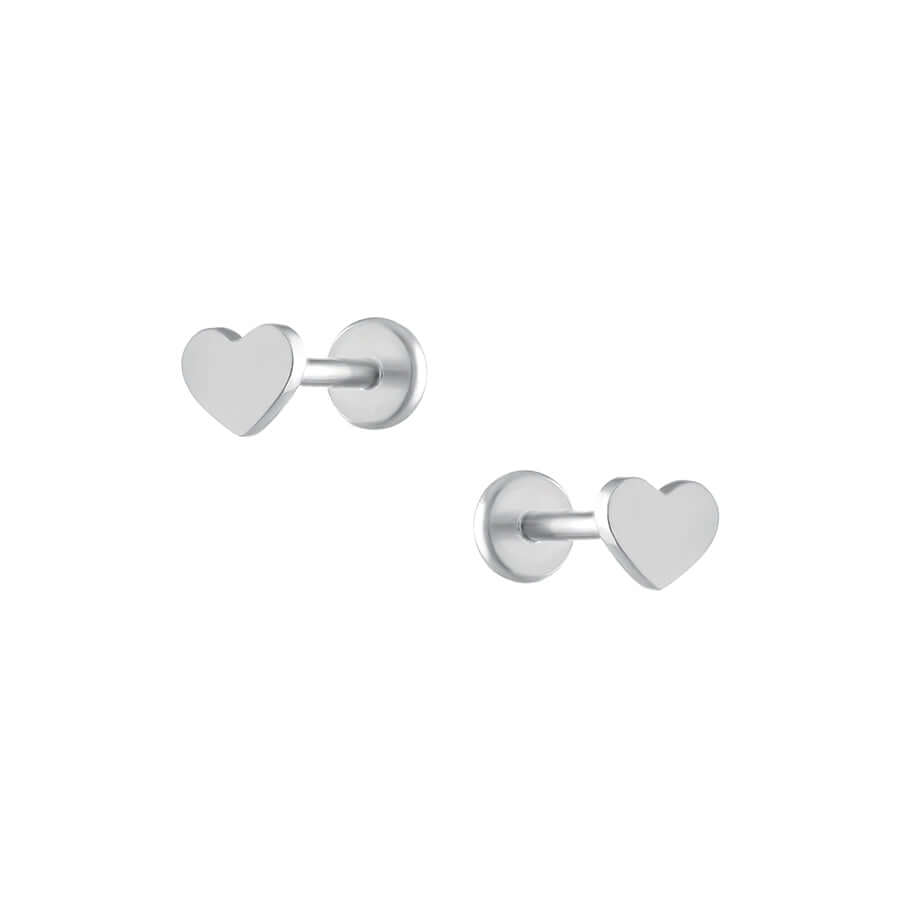 Trendolla Classic Heart Flat Back Sleeper Earrings