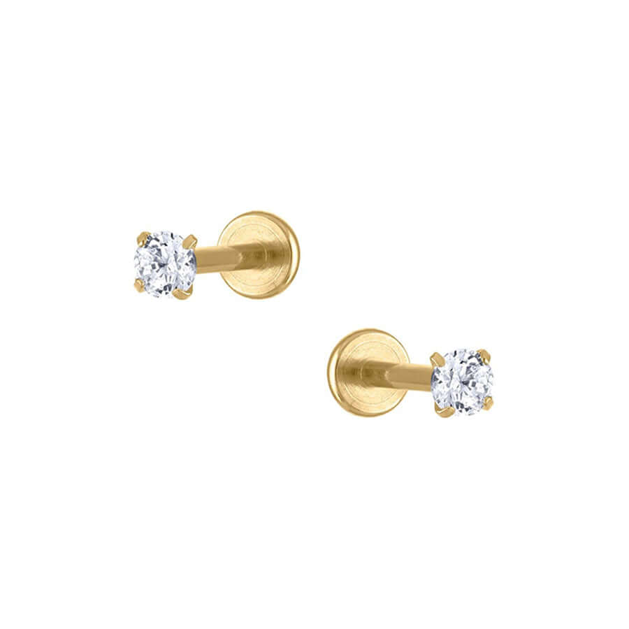 Trendolla Four-claw Crystal Flat Back Cartilage Earrings