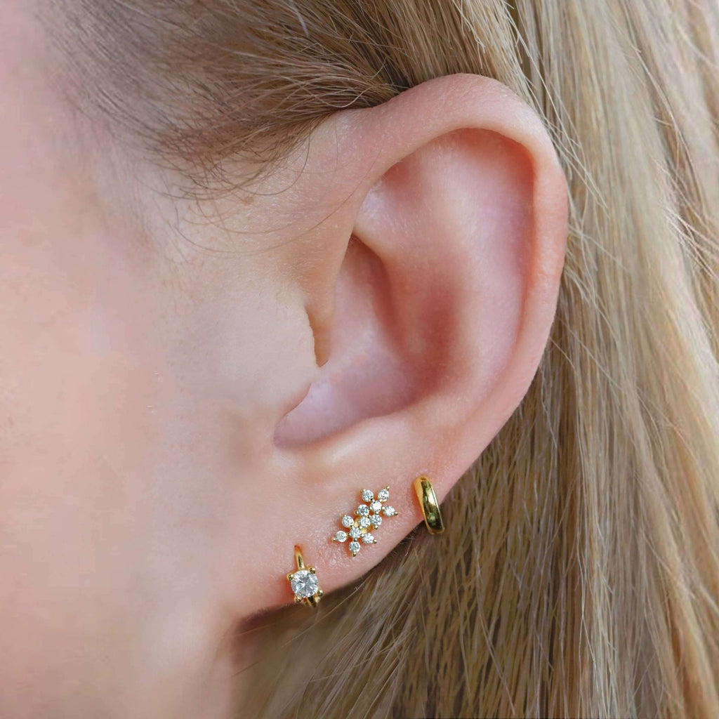 Diamond Star Earrings - 14 Karat Gold Diamond Earring Studs – MOSUO