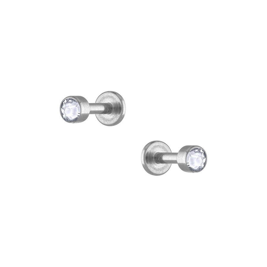 Trendolla Crystal Clear CZ Diamonds Sleepers Earrings