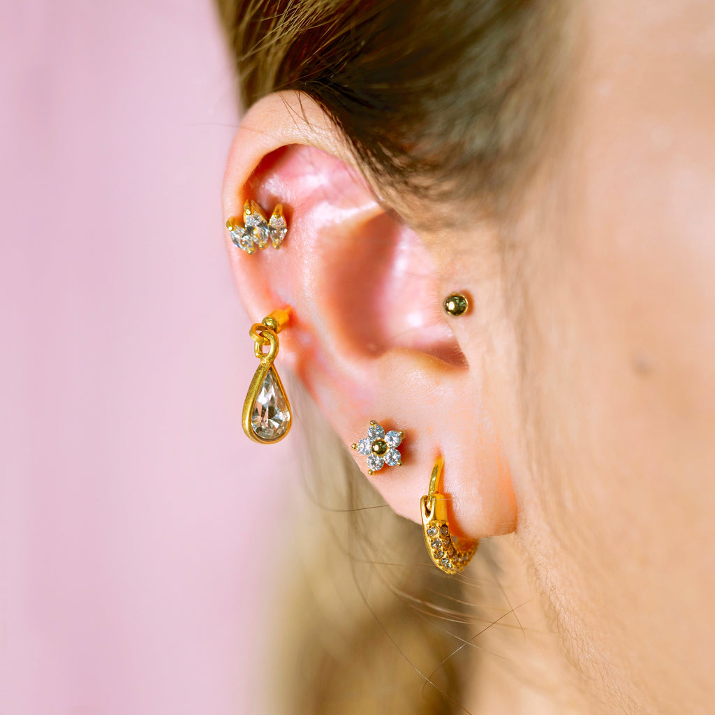Trendolla Marquise Trio Threaded Flat Back Cartilage Earrings