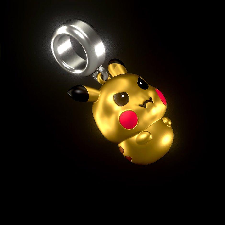 Angry Pikachu Pokemon Pandora Fit Charm, 925 Sterling Silver - Trendolla Jewelry