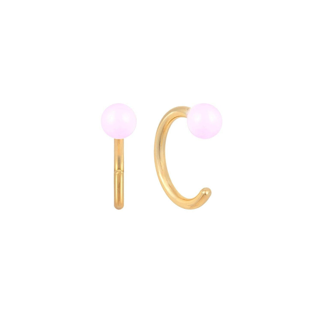 Baby Ball Pink Huggie - Trendolla Jewelry