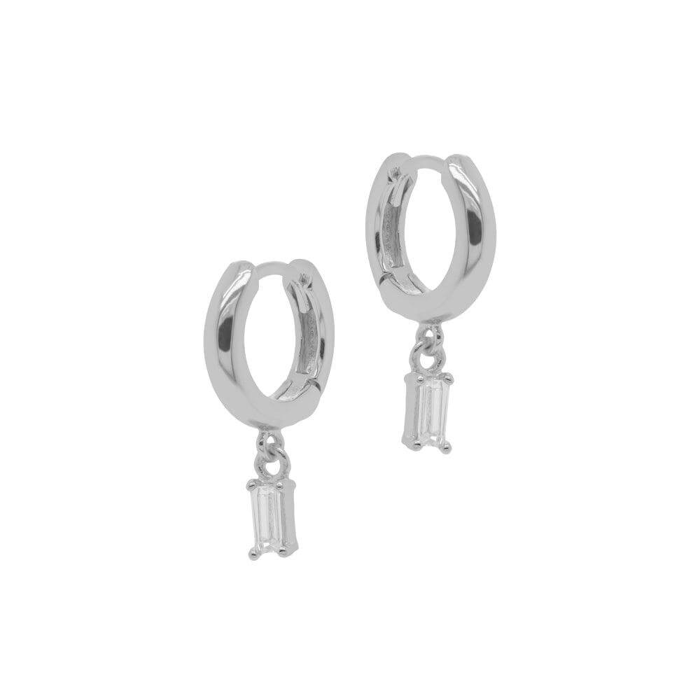 Baguette Drop Huggie Earrings - Trendolla Jewelry