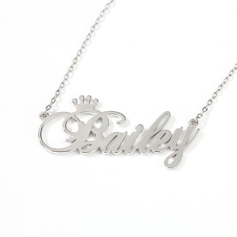 "Be Your Own King" Personalized Sterling Silver Name Necklace - Trendolla Jewelry