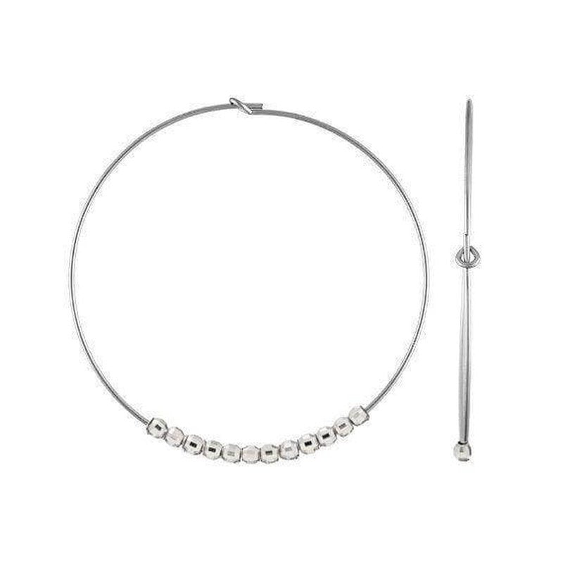 Beaded Diamond Cut Big Hoop - Trendolla Jewelry