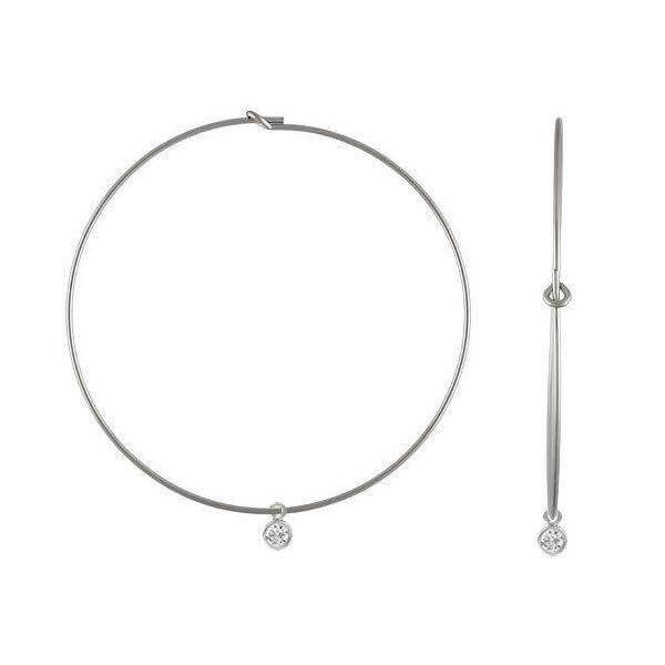 Bezel Big Hoop Earrings - Trendolla Jewelry