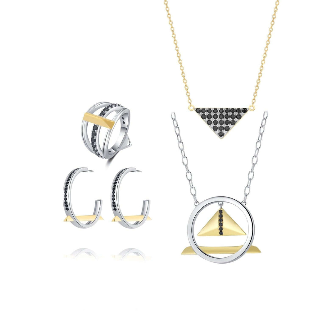 Black Cubic Zirconia Diamond Sets Multiple Perspectives collection Designed by Alexandra Baltazar - Trendolla Jewelry