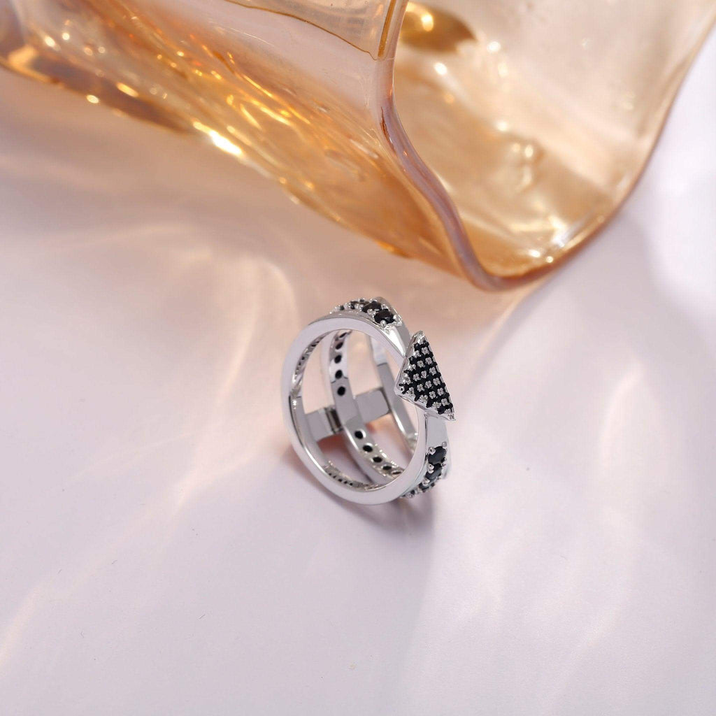 Black Cubic Zirconia Diamond Wedding Band Designed by Golnaz Niazmand - Trendolla Jewelry