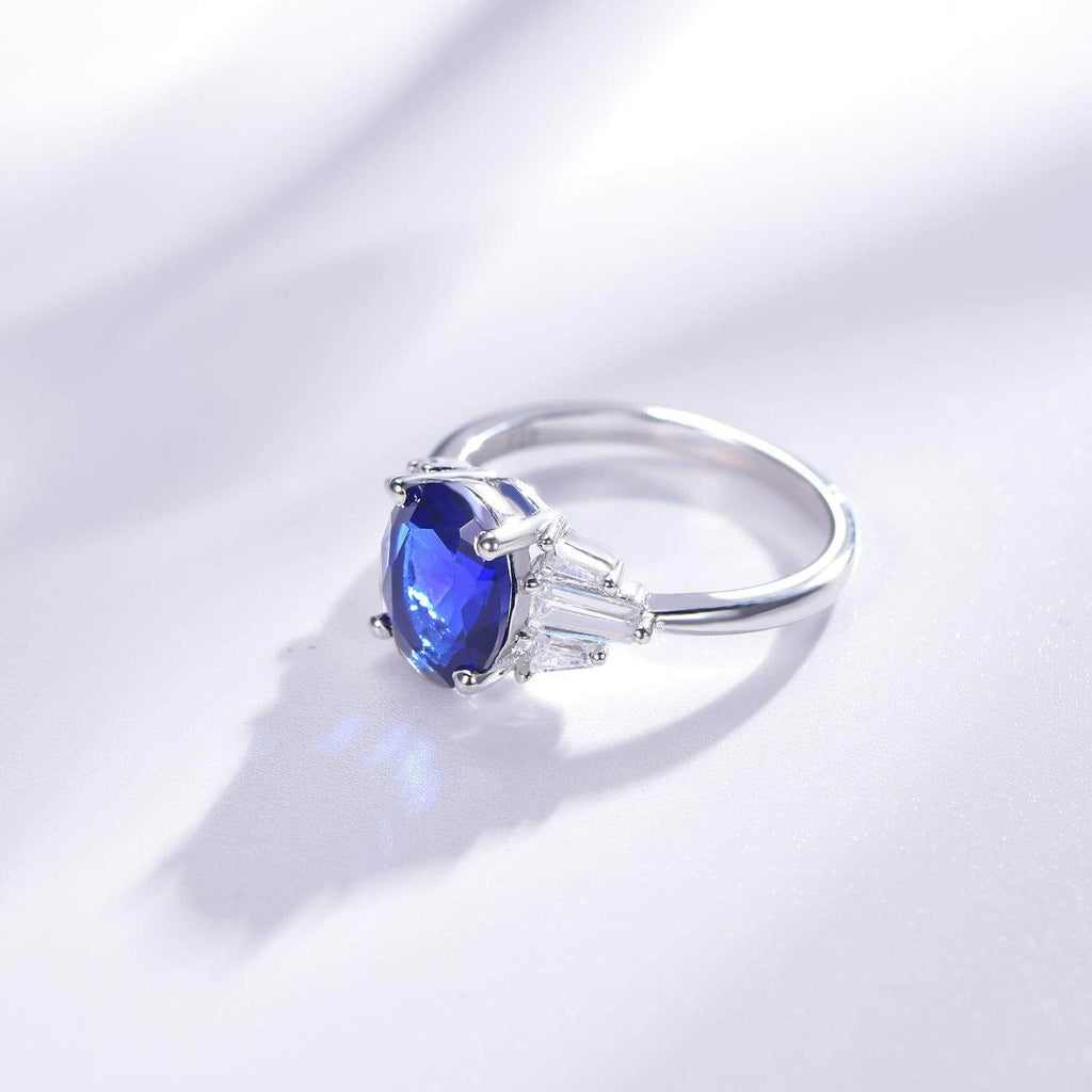 Blue Sapphire Engagement Ring - Trendolla Jewelry