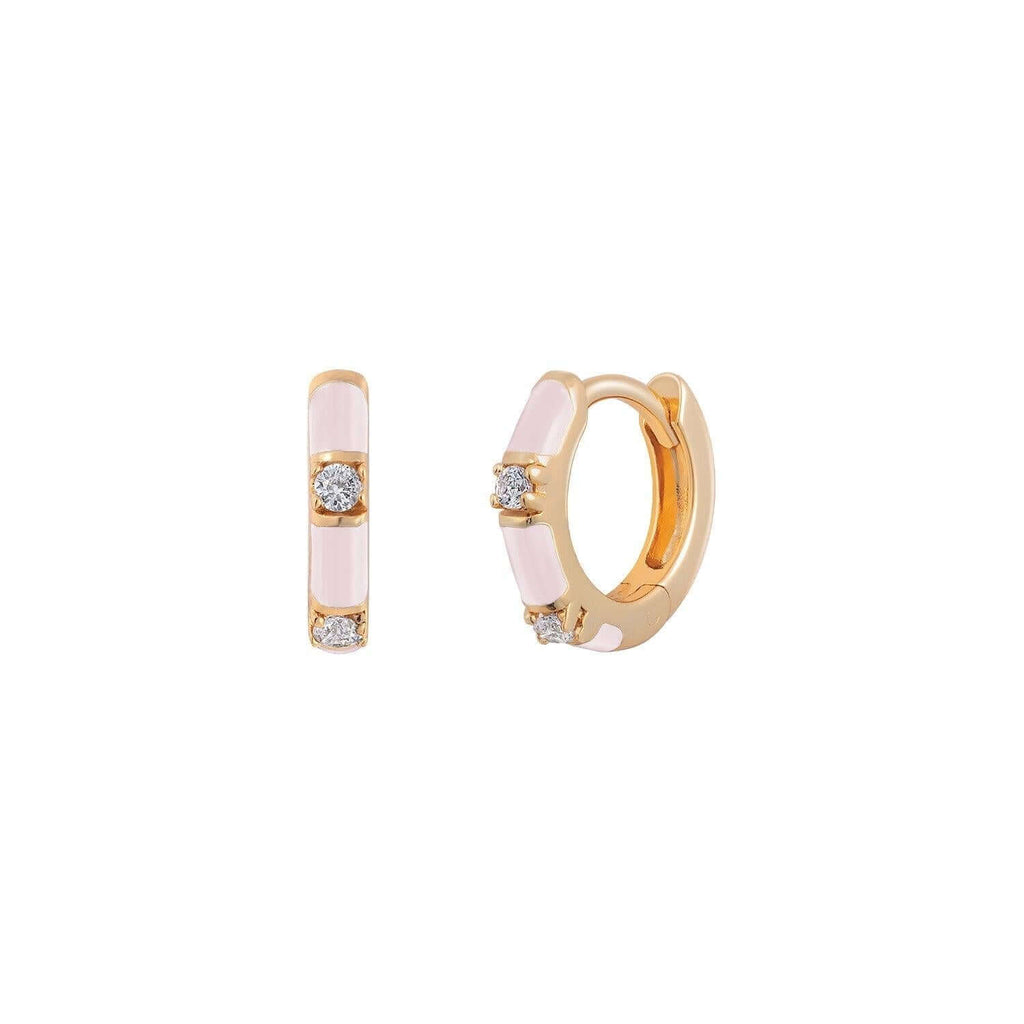 Bride Pink CZ Huggie Hoop - Trendolla Jewelry