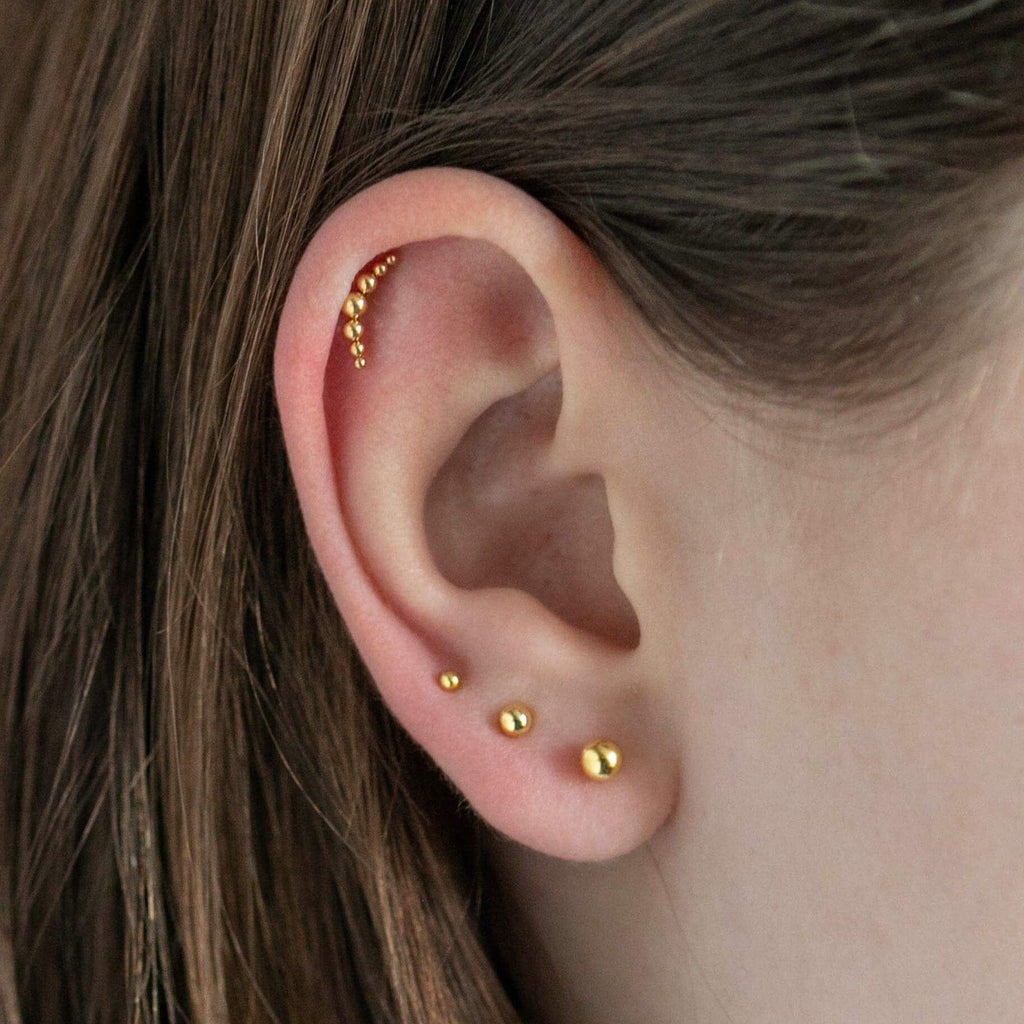 Bubble Barbell Earring Barbell Earrings Ball Back Earrings Nap Earrings - Trendolla Jewelry