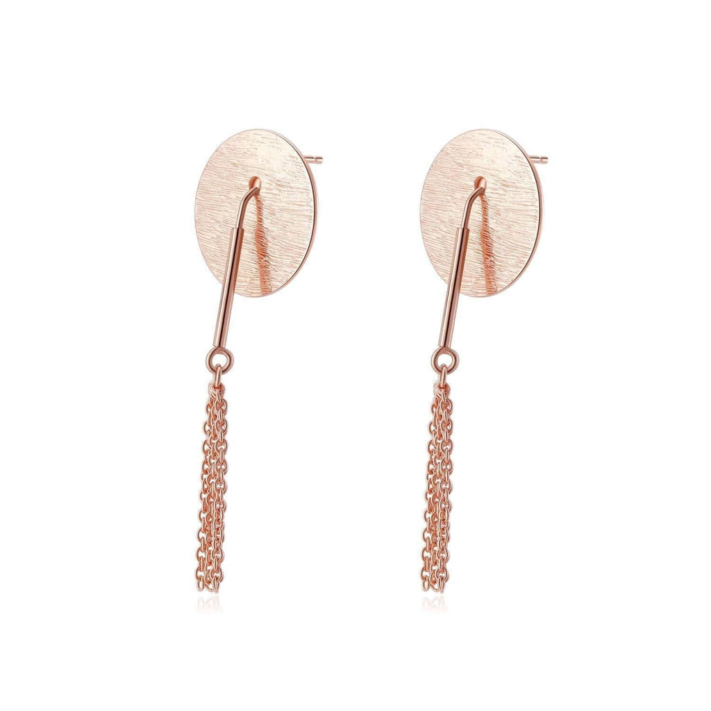 Trendolla Jewelry: Chain Earrings 925 Sterling Silver CZ Diamond 18Ct Rose Gold Plated - Trendolla Jewelry