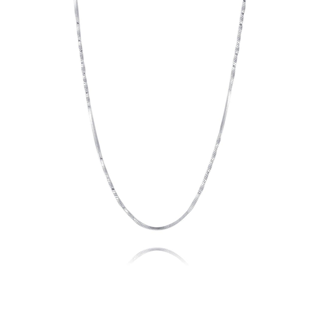 Chain Necklace 18ct White Gold Plated Vermeil on Sterling Silver of Trendolla - Trendolla Jewelry