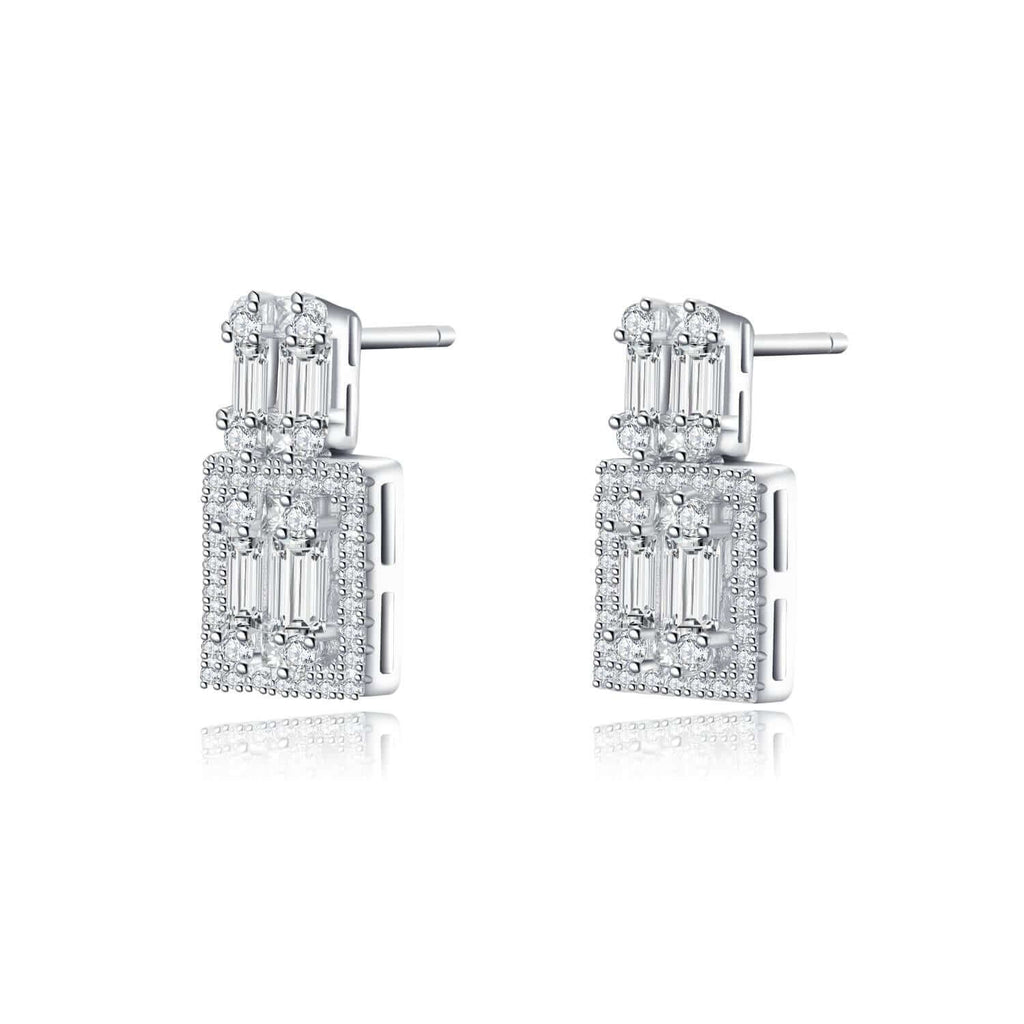 Chioggia Earrings Cubic Zirconia Diamond 18ct White Gold Plated Vermeil on Sterling Silver of Trendolla - Trendolla Jewelry