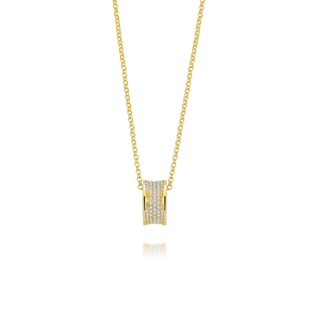Circularity Necklace Cubic Zirconia Diamond 18ct Gold Plated Vermeil on Sterling Silver of Trendolla - Trendolla Jewelry