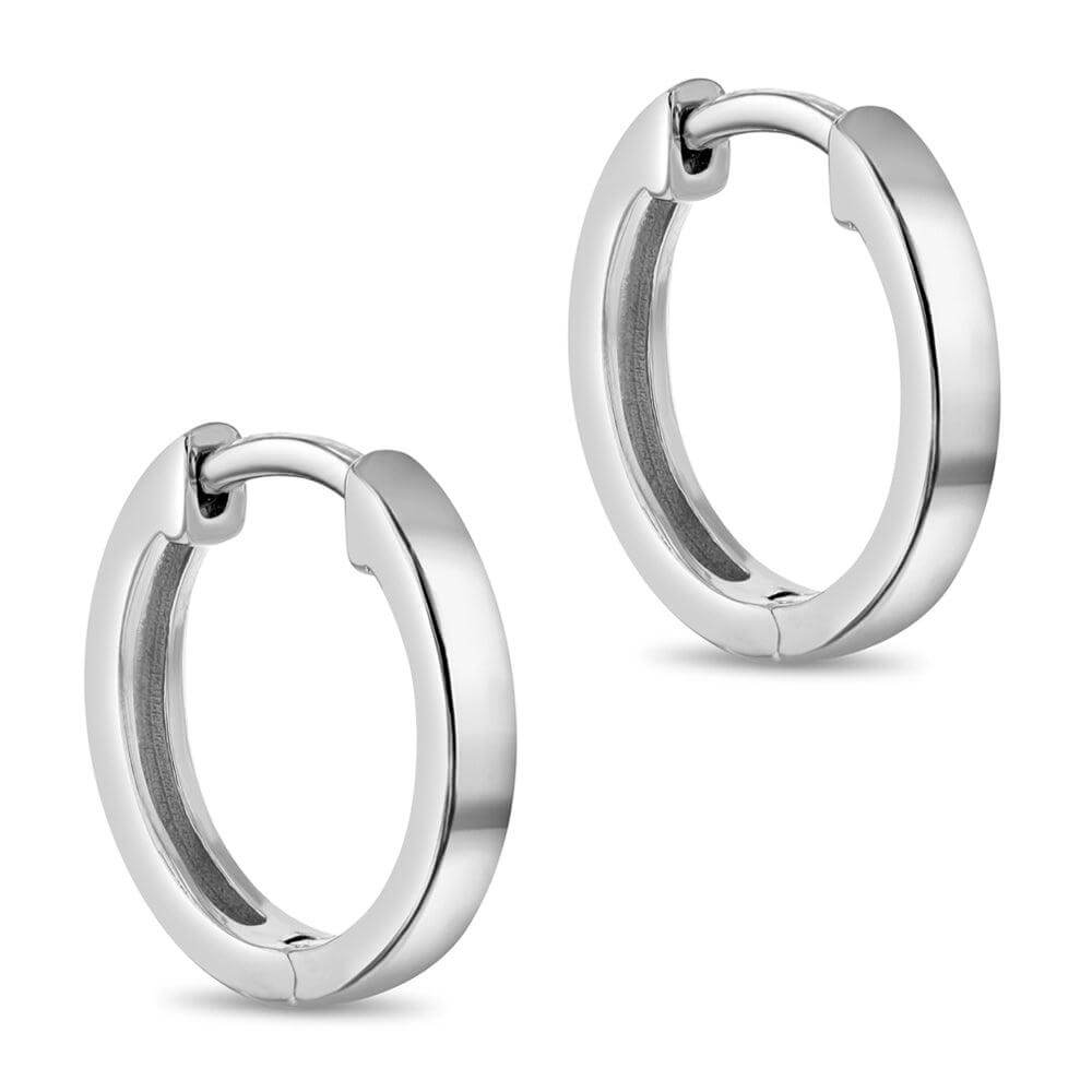 Classic 2mm Polished 7-11mm Sterling Silver Baby Children Earrings - Trendolla Jewelry