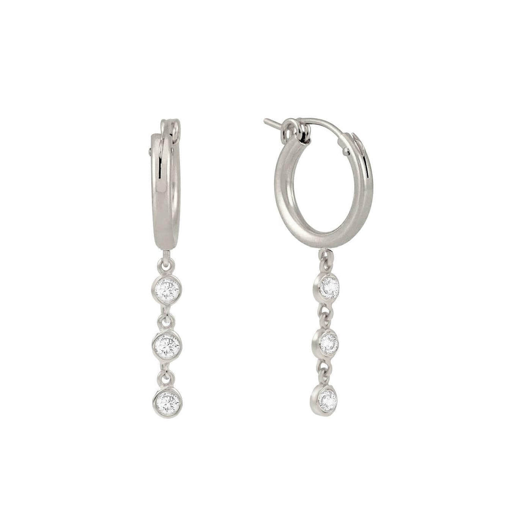 Claudia Linear Drop Hoop Earrings - Trendolla Jewelry