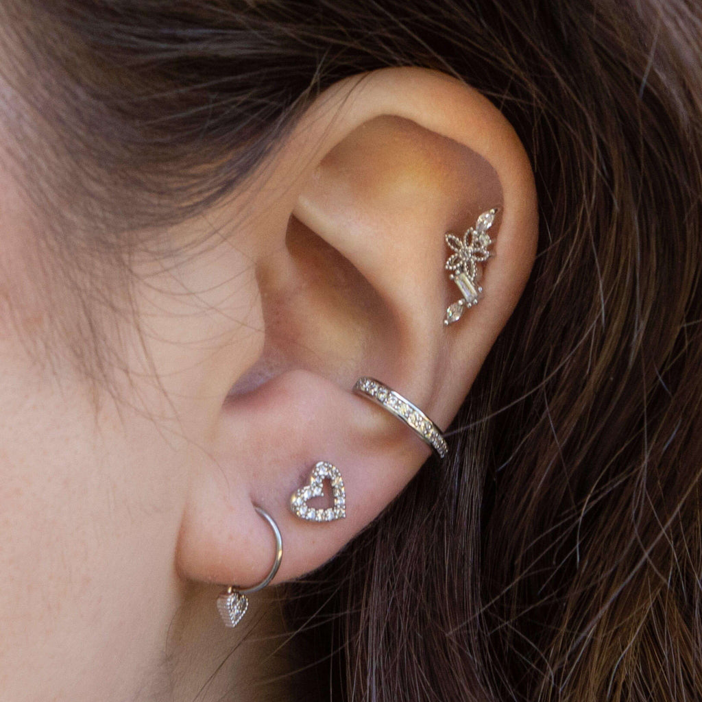 Clemetis Piercing Barbell Earrings Ball Back Earrings Nap Earrings - Trendolla Jewelry