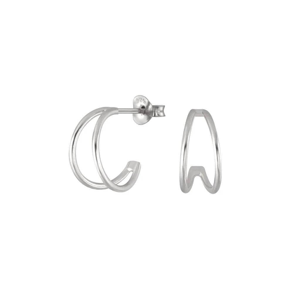 Coupled Huggie Hoop Earrings - Trendolla Jewelry