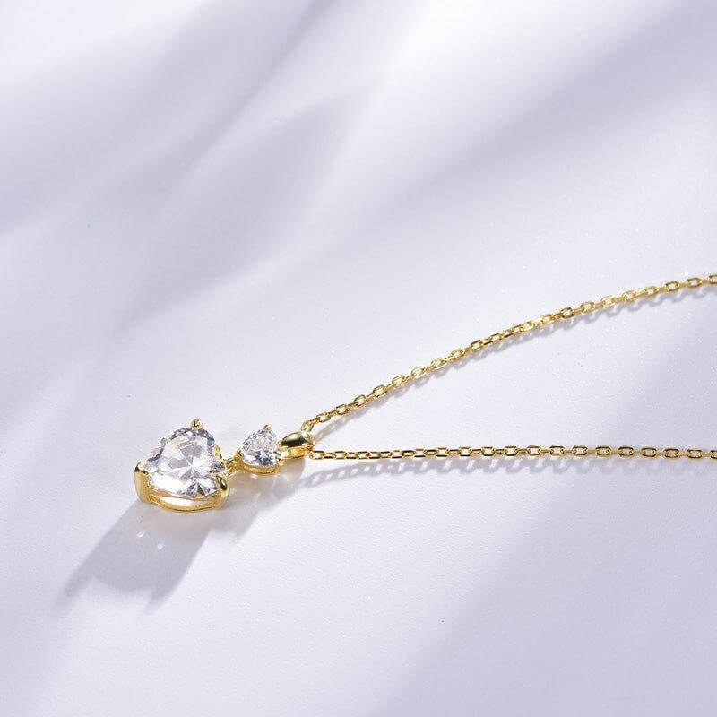 Simulated Diamond Trilliant Cut Necklace In Sterling Silver - Trendolla Jewelry