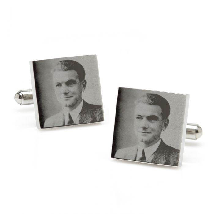 Custom Engraved Square Photo Cufflinks of Trendolla - Trendolla Jewelry