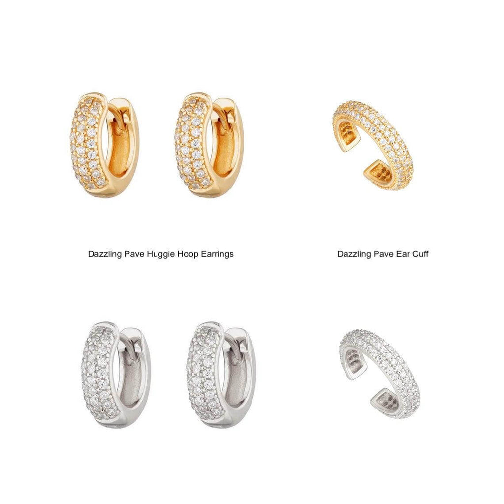 Dazzling Pave Huggie Hoop Earrings - Trendolla Jewelry