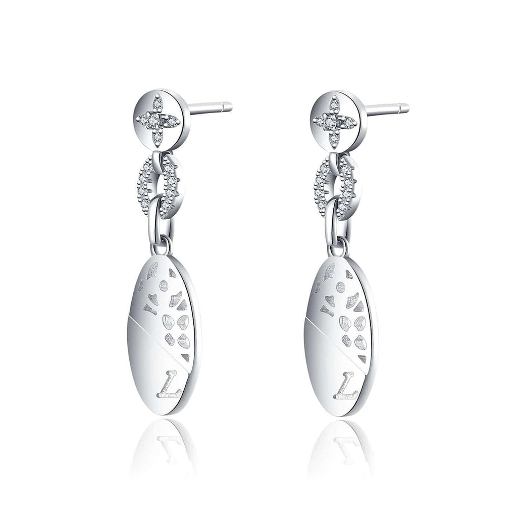 Dexterous Earrings 18ct White Gold Plated Vermeil - Trendolla Jewelry