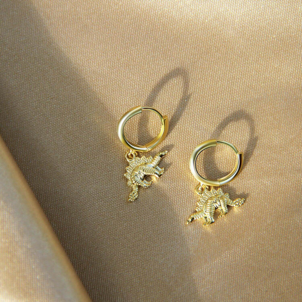 gold crocodile earrings