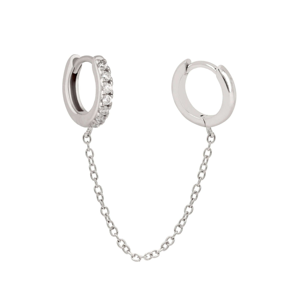 NUS Double Huggie Chain Earring in Brown | Lyst