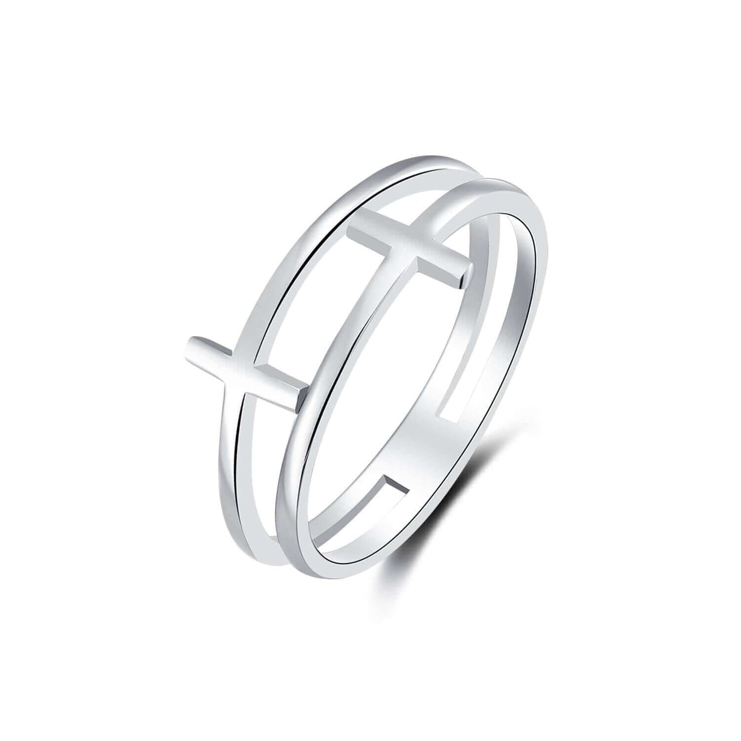 Double Cross Ring - Trendolla Jewelry
