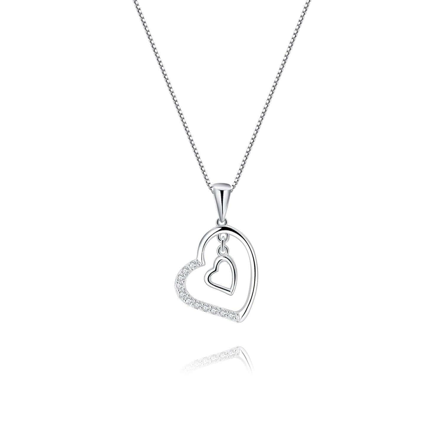Luxury 18k Gold Love Heart Pendant Necklace Wedding Engagement Jewelry  Gifts 