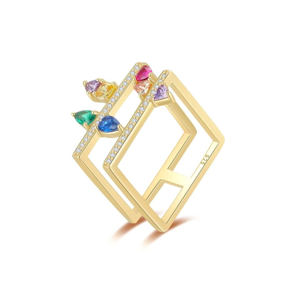 Double Square Women Ring Designed by venus - Trendolla Jewelry
