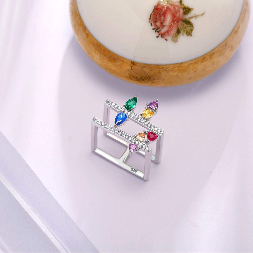 Double Square Women Ring Designed by venus - Trendolla Jewelry